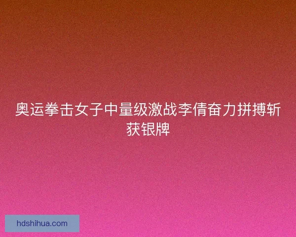 奥运拳击女子中量级激战李倩奋力拼搏斩获银牌