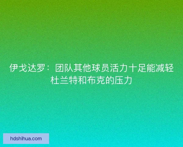 伊戈达罗：团队其他球员活力十足能减轻杜兰特和布克的压力